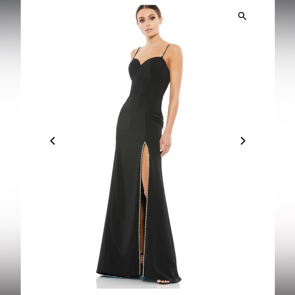 Mac Duggal Dresses & Skirts - Elegant Black Gown with rhinestone details Mac Duggal 55706 NWT size 8 flaws